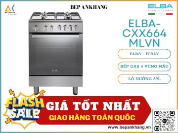 Bếp Gas 4 Vùng Nấu Liền Lò Nướng ELBA CXX 664 ML VN - Nhập Khẩu Italia 